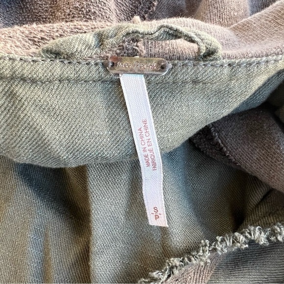 Free People Over Size Asymmetrical Olive Green Snap Hoodie Women Size Sm… - Picture 9 of 10